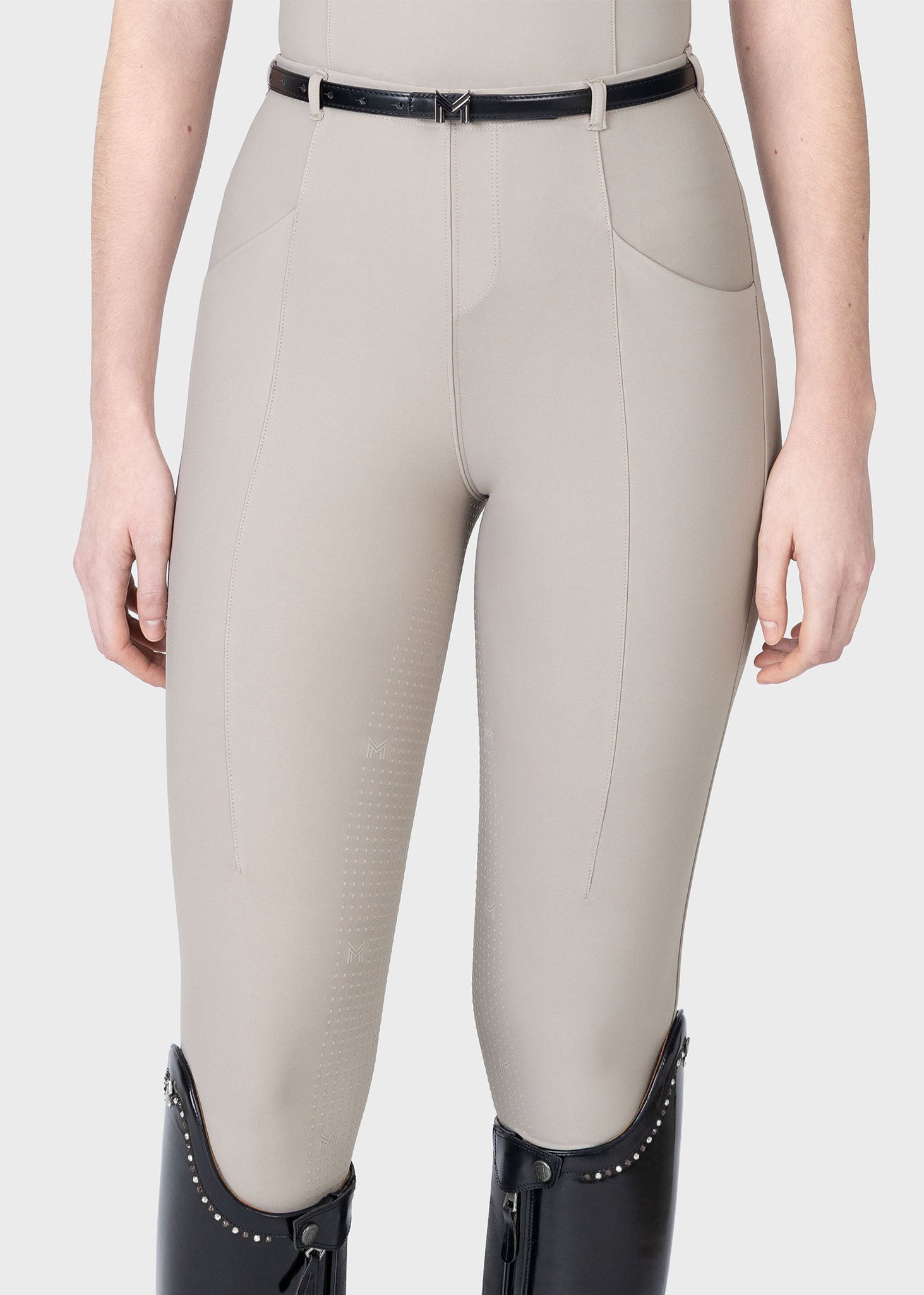 MAXIMILIAN EQUESTRIAN Halo Riding Leggings soft taupe + Belt