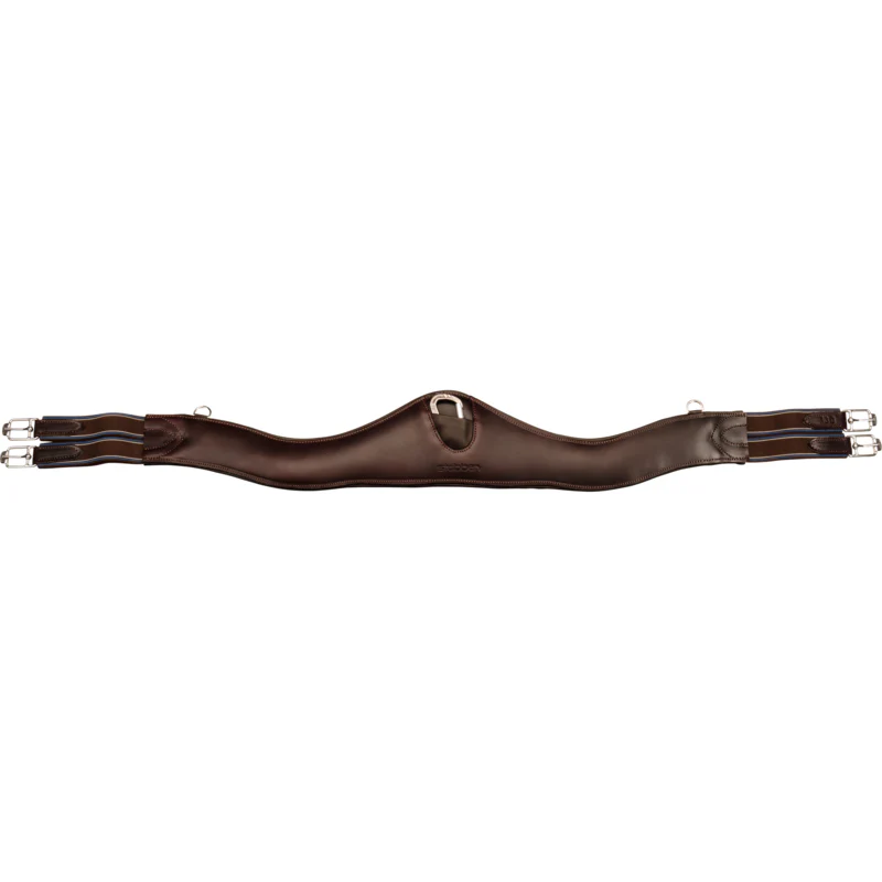 Stubben Leather Girth Contour with Elastic on Both Sides Ebony