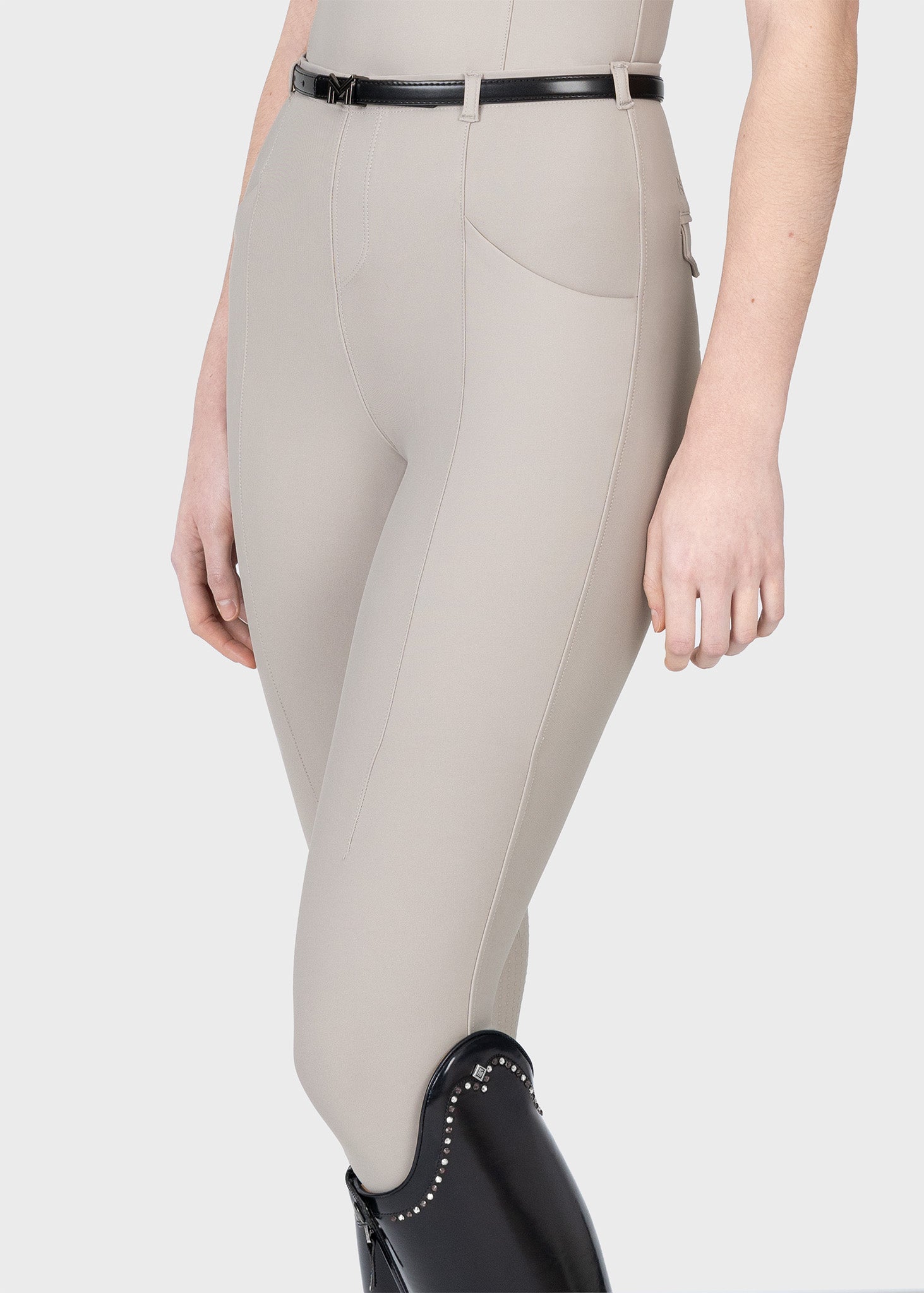 MAXIMILIAN EQUESTRIAN Halo Riding Leggings soft taupe + Belt