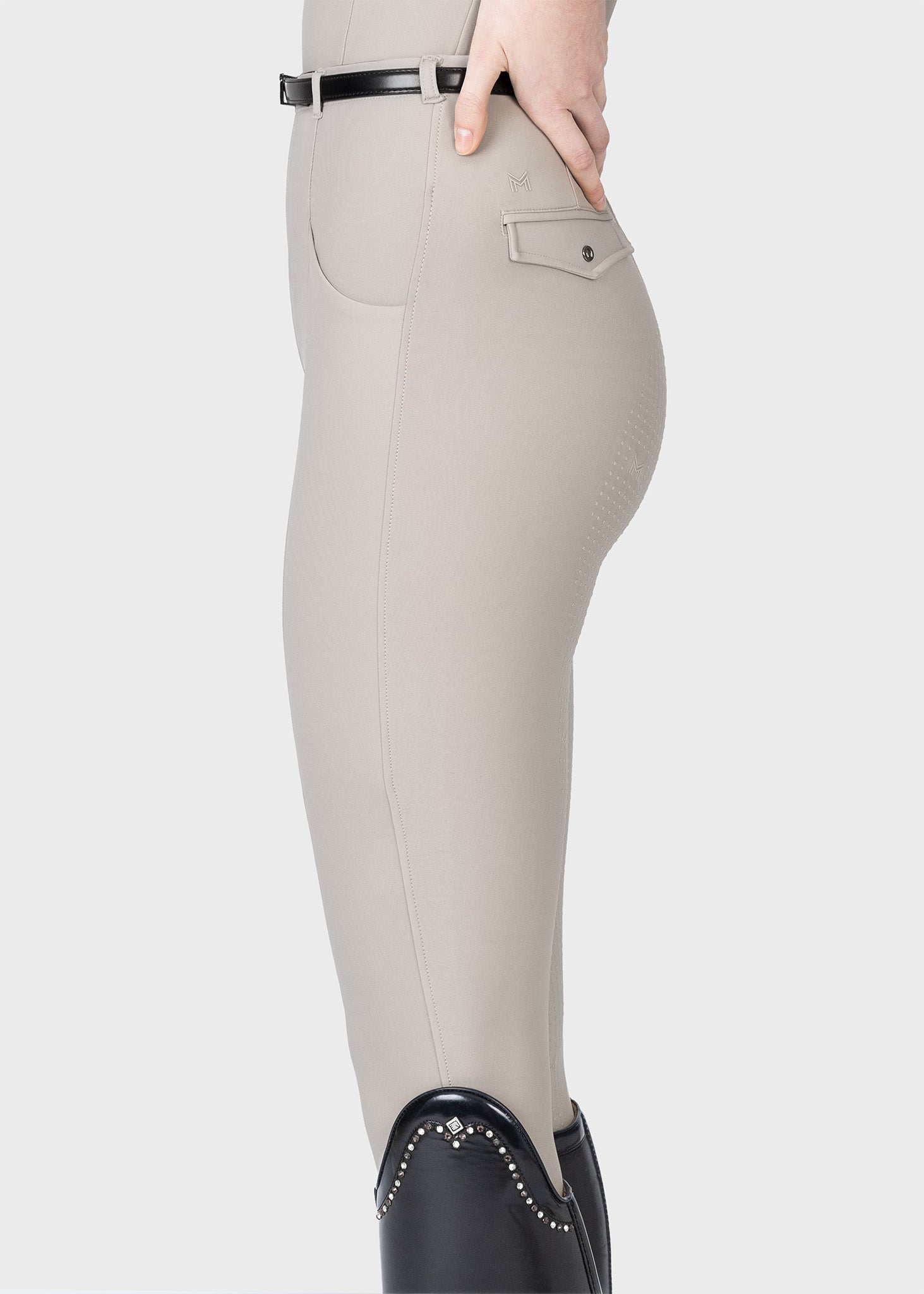 MAXIMILIAN EQUESTRIAN Halo Riding Leggings soft taupe + Belt