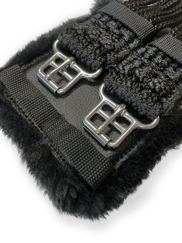 stübben cord girth with padded stainless steel buckles black