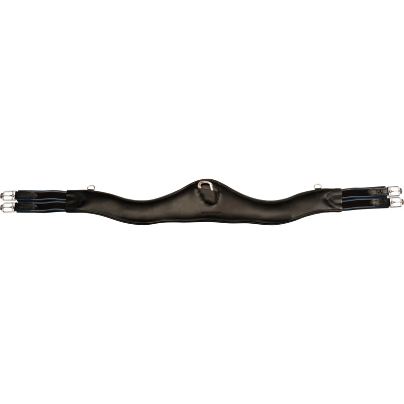 stübben Leather Girth Contour with Elastic on Both Sides, black