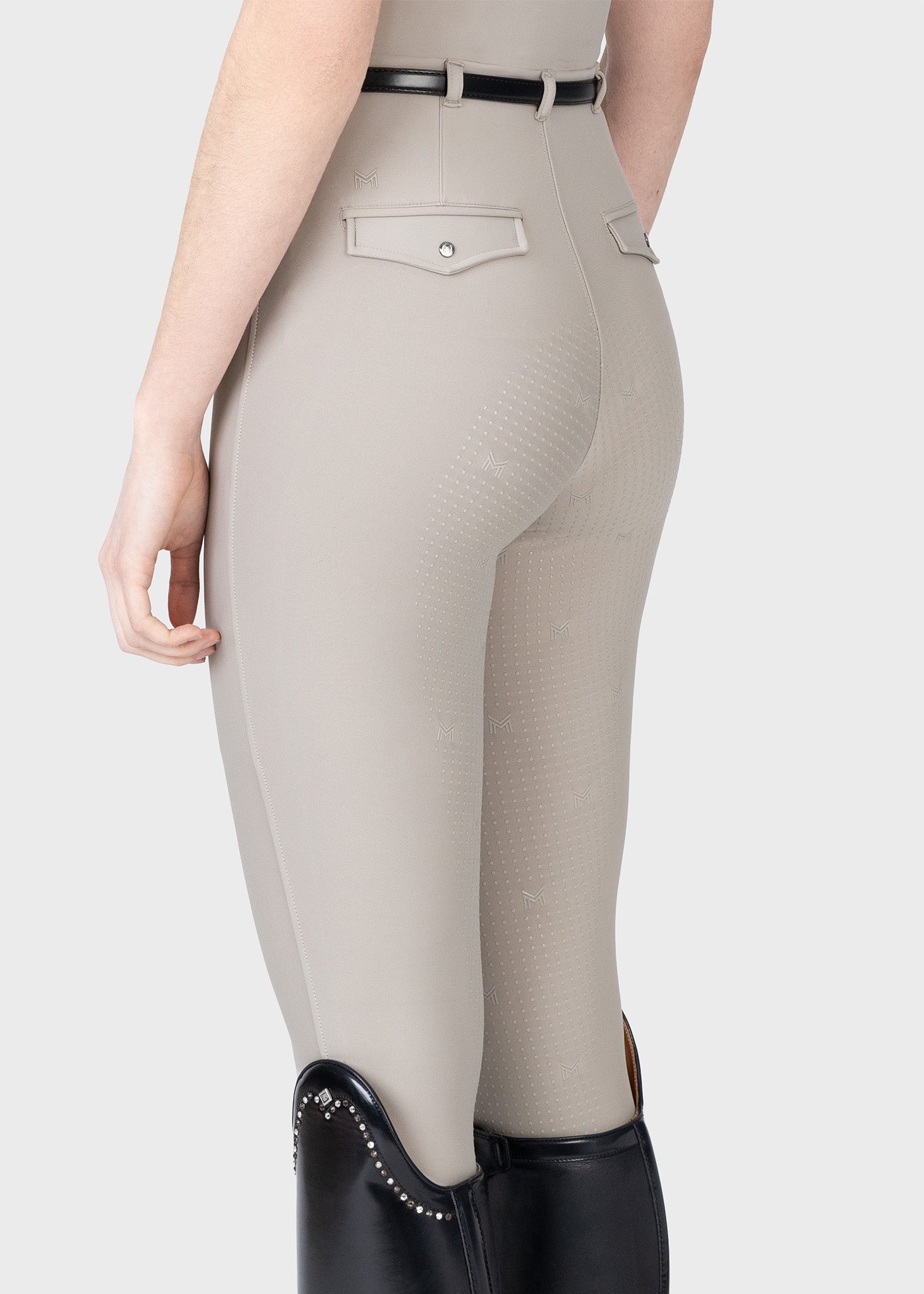 MAXIMILIAN EQUESTRIAN Halo Riding Leggings soft taupe + Belt