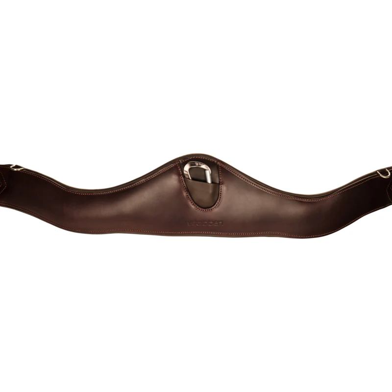 Stubben Leather Girth Contour with Elastic on Both Sides Ebony