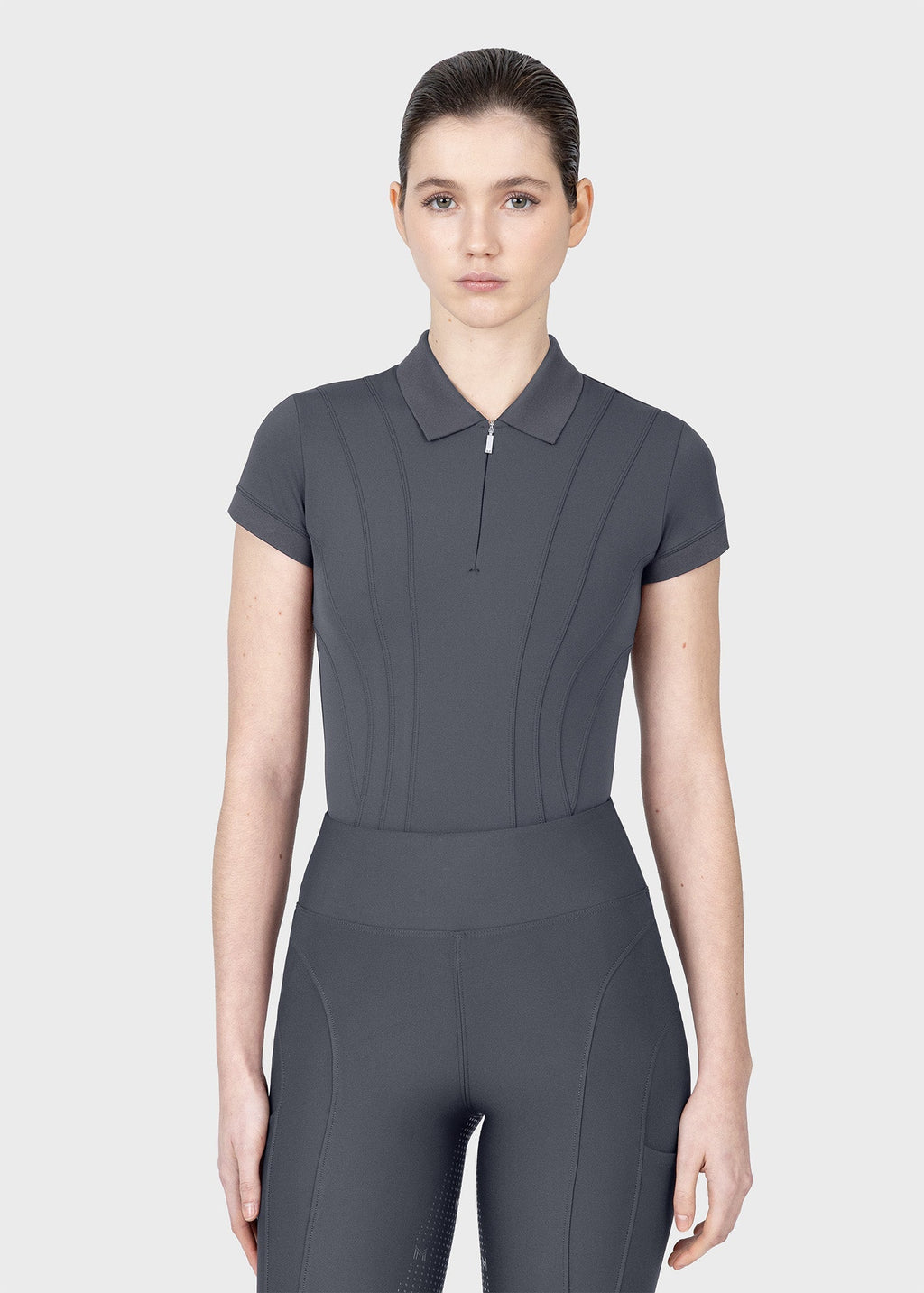 MAXIMILIAN EQUESTRIAN Arc Kurzarm Polo Shirt graphite