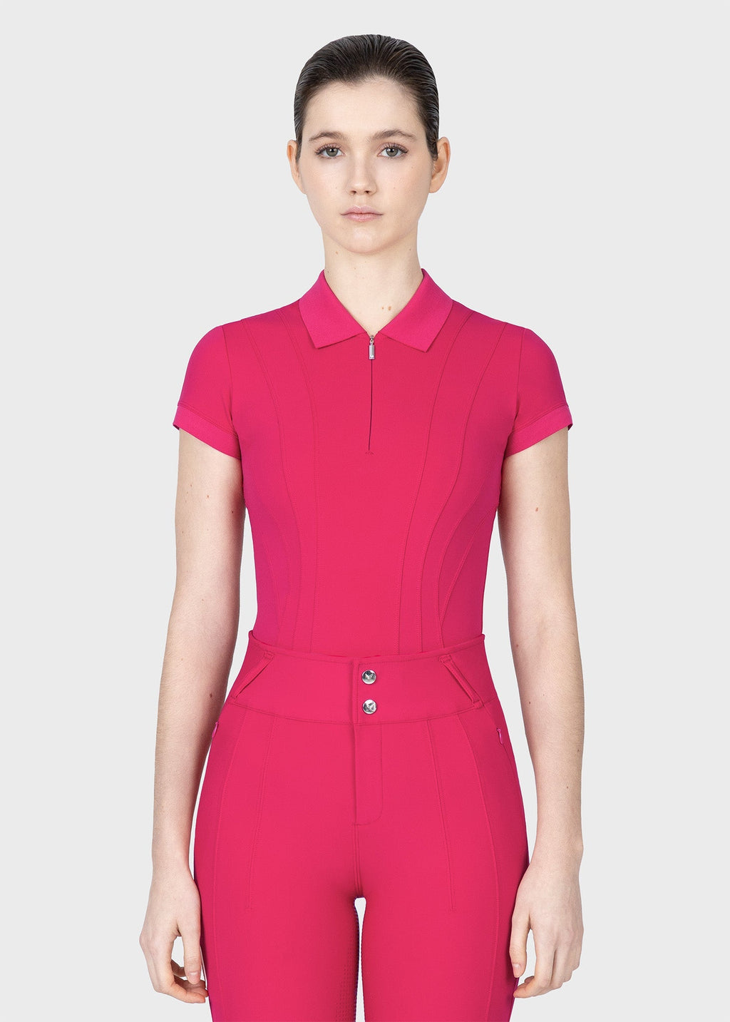 MAXIMILIAN EQUESTRIAN Arc Kurzarm Polo Shirt cranberry