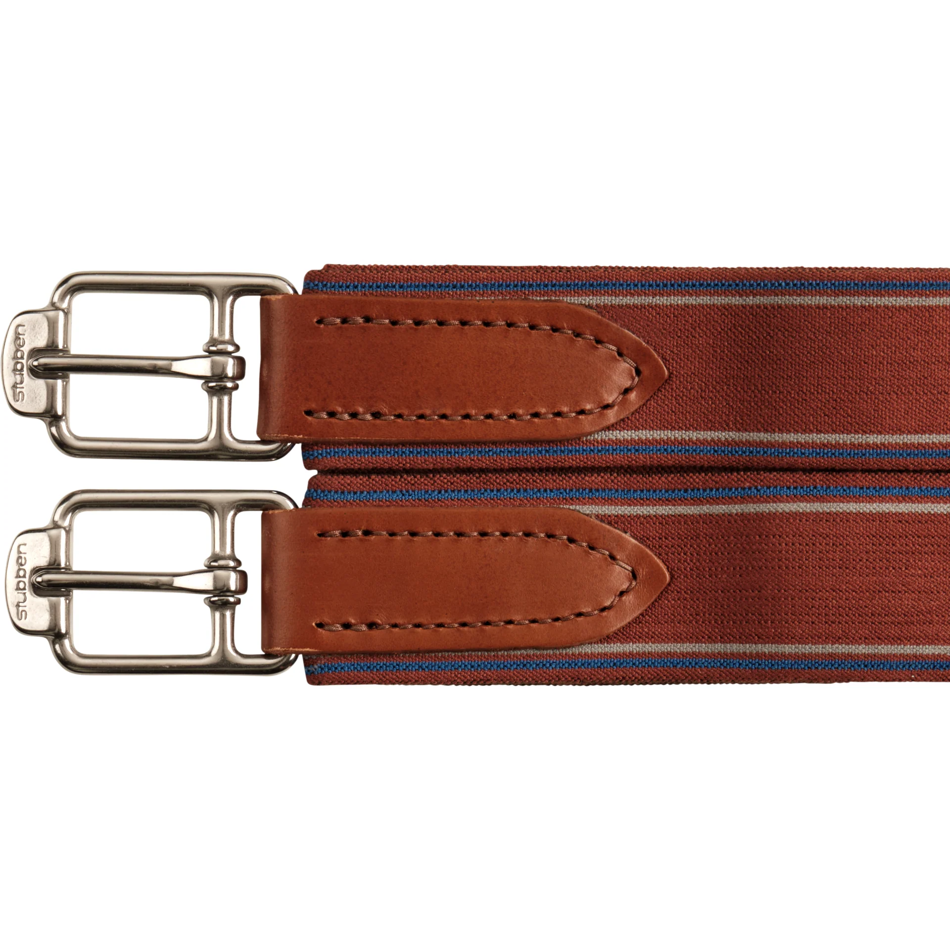Stubben Leather Girth Contour with Elastic on Both Sides Cognac