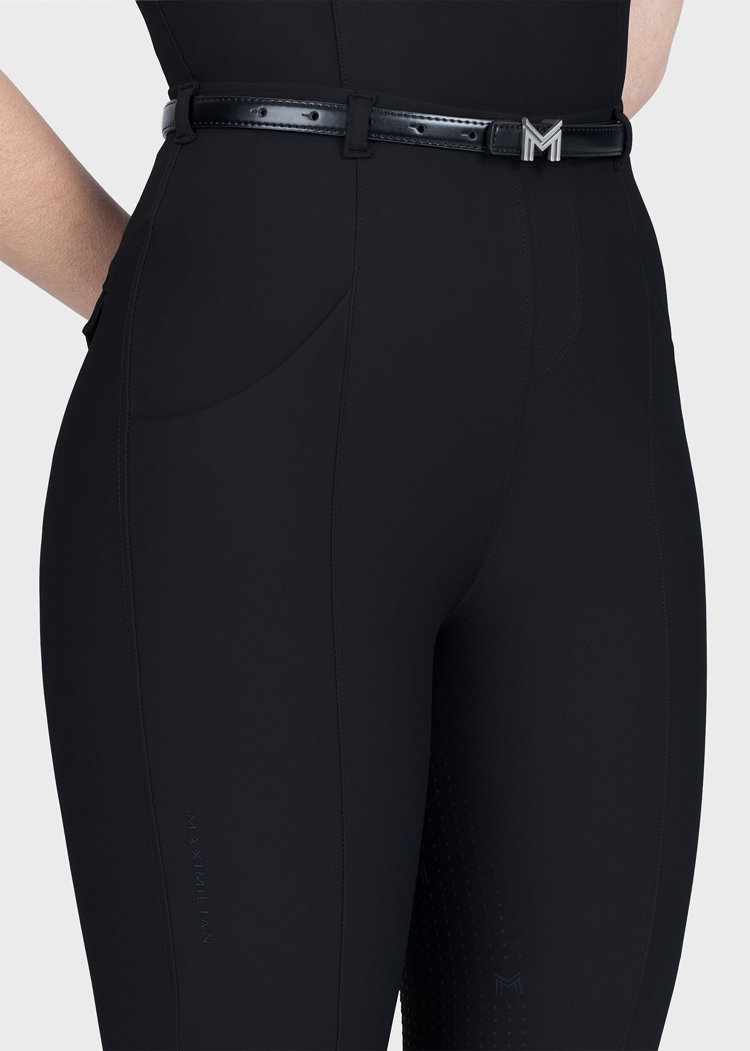 MAXIMILIAN EQUESTRIAN Halo Riding Leggings + Belt black