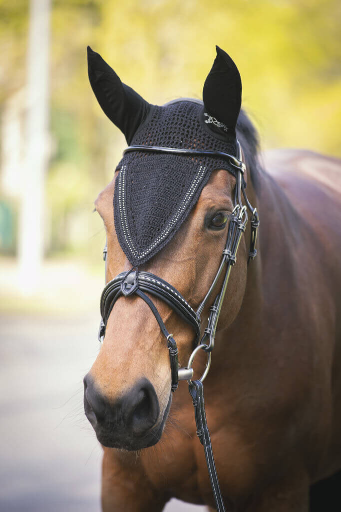 Penelope Fliegenhaube Strass schwarz