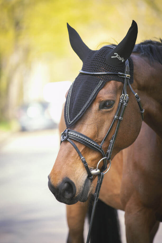 Penelope Fliegenhaube Strass schwarz