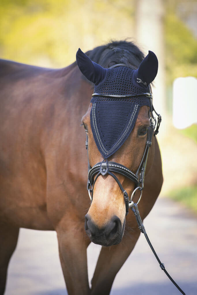 Penelope Fliegenhaube Strass navy