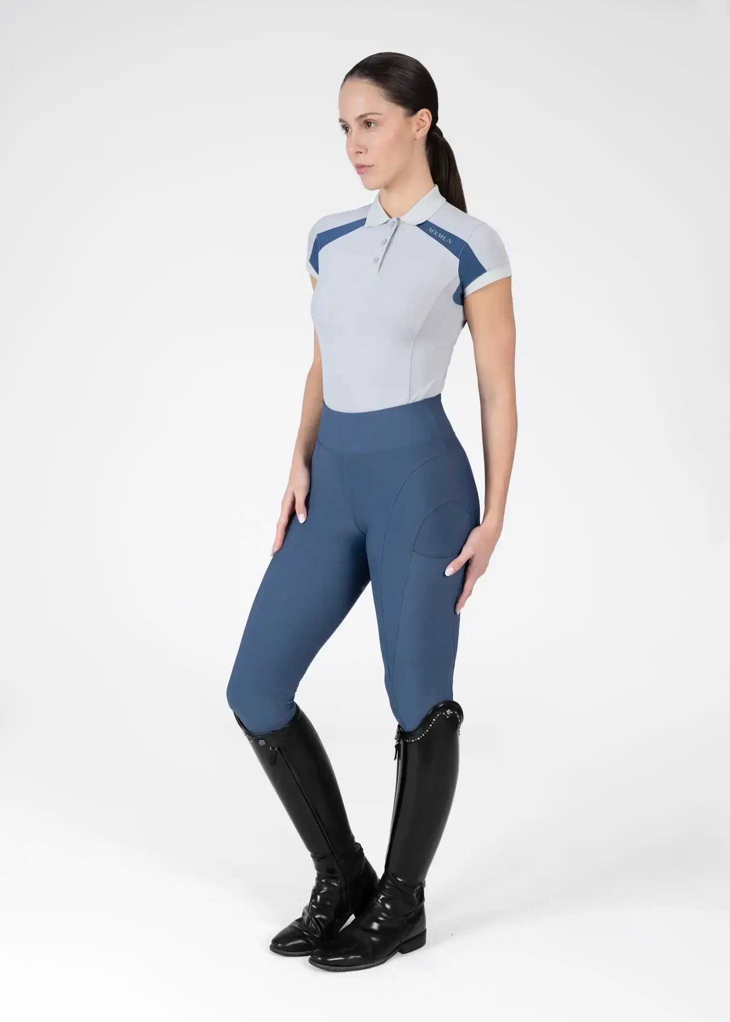 MAXIMILIAN EQUESTRIAN Aveen Polo Shirt grey sailor