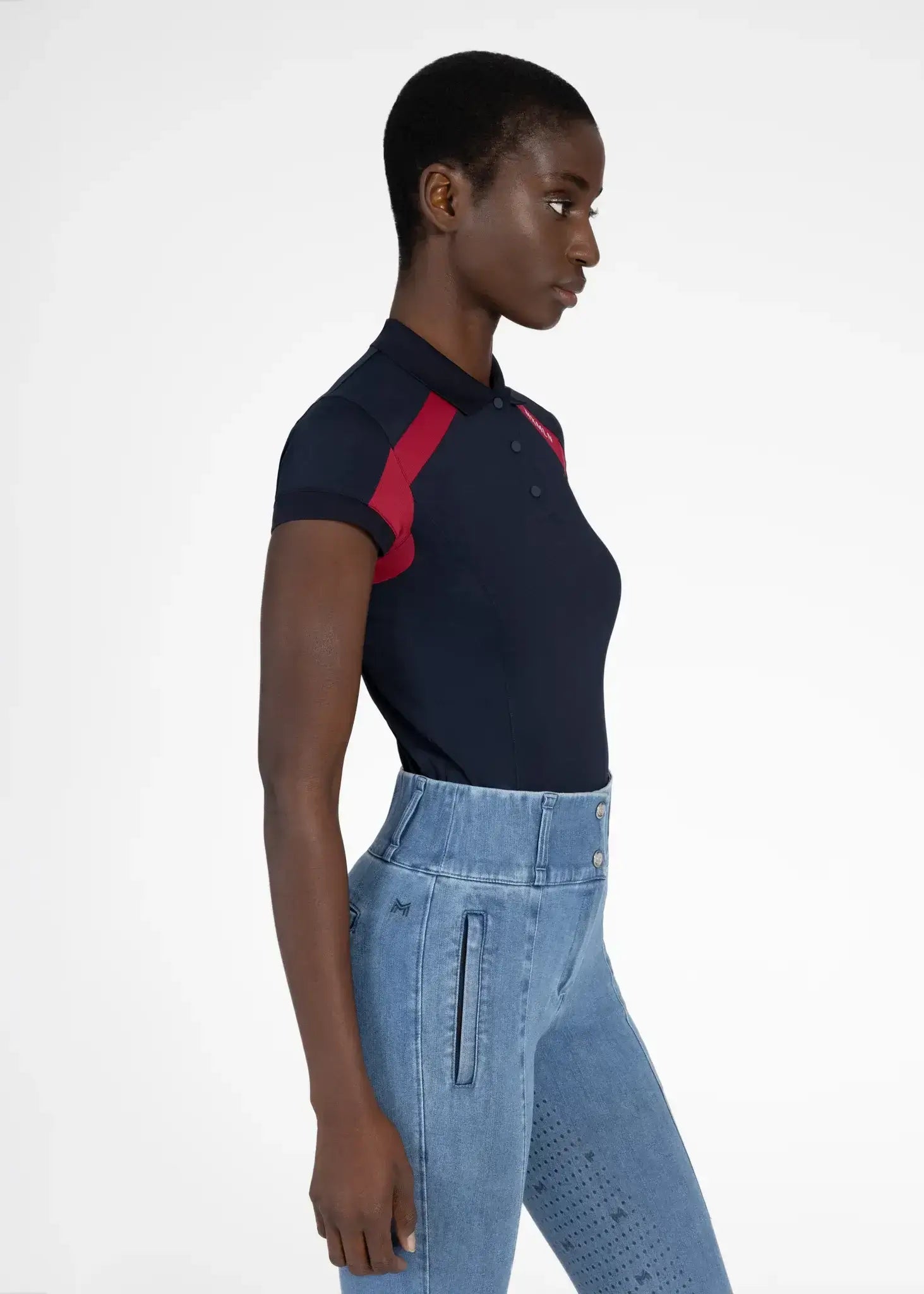 MAXIMILIAN EQUESTRIAN Aveen Polo Shirt navy red