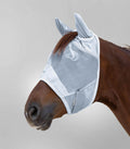 Premium fly mask with ear protection, silver-grey