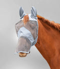 Premium Fly Mask with Ear and Nose Protection, Silver Grey