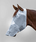 Premium Fly Mask without Ears - with Nose Protection, Silver Grey