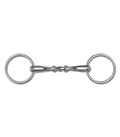 Snaffle bit, anatomically shaped, double-jointed, solid
