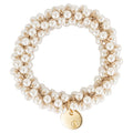 BR Hair Scrunchie Beads White Pearl