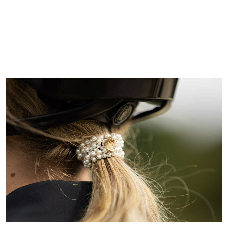 BR Hair Tie Beads White Crystal