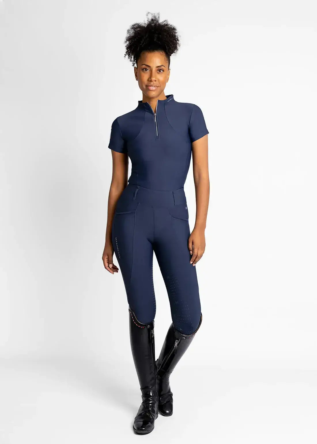MAXIMILIAN EQUESTRIAN Kurzarm Shirt Base Layer navy
