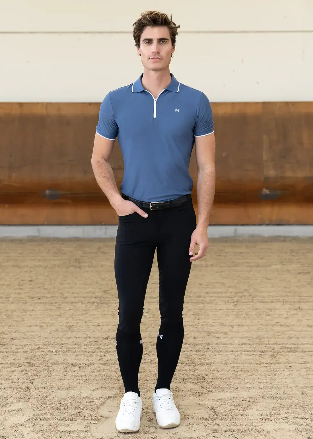 MAXIMILIAN EQUESTRIAN Core Polo Shirt Dusty Blue