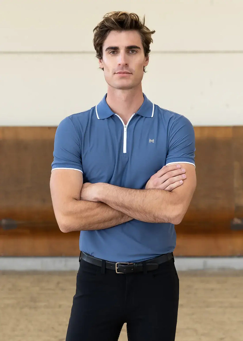 MAXIMILIAN EQUESTRIAN Core Polo Shirt Dusty Blue