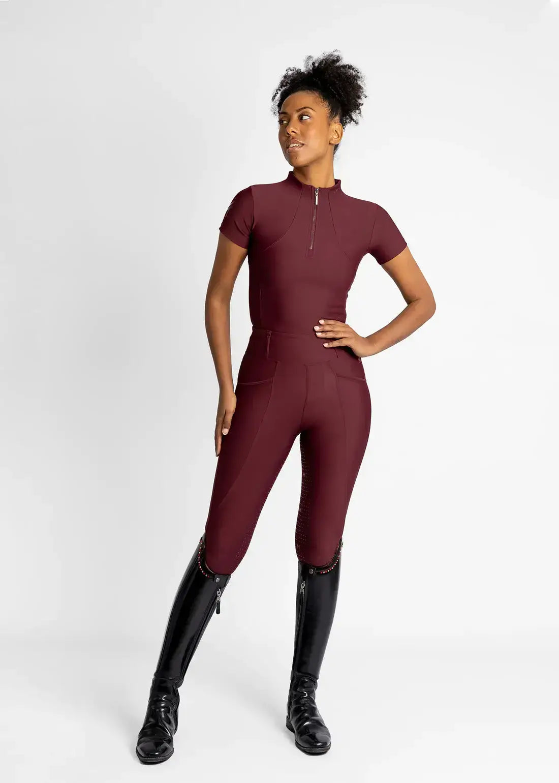 MAXIMILIAN EQUESTRIAN Kurzarm Shirt burgundy