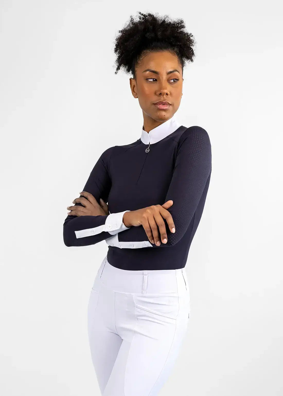 MAXIMILIAN EQUESTRIAN Langarm Air Show Shirt navy