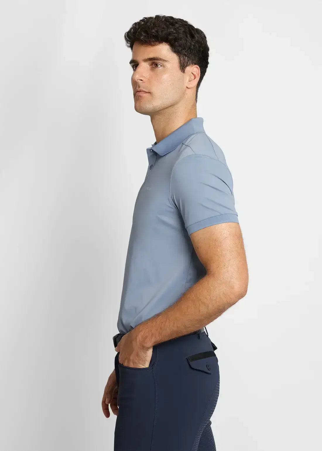 MAXIMILIAN EQUESTRIAN Blaze Polo Shirt Steel Blue