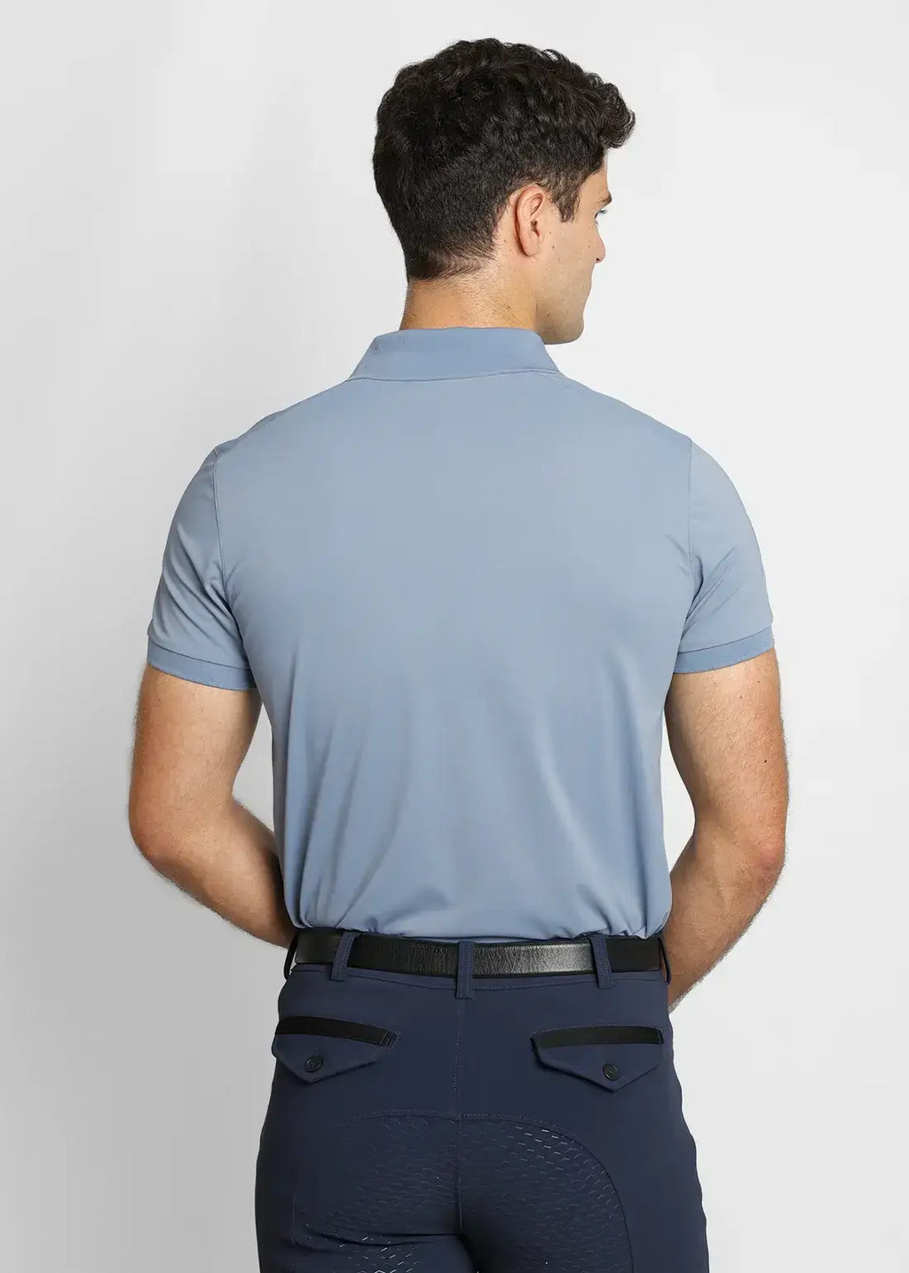 MAXIMILIAN EQUESTRIAN Blaze Polo Shirt Steel Blue