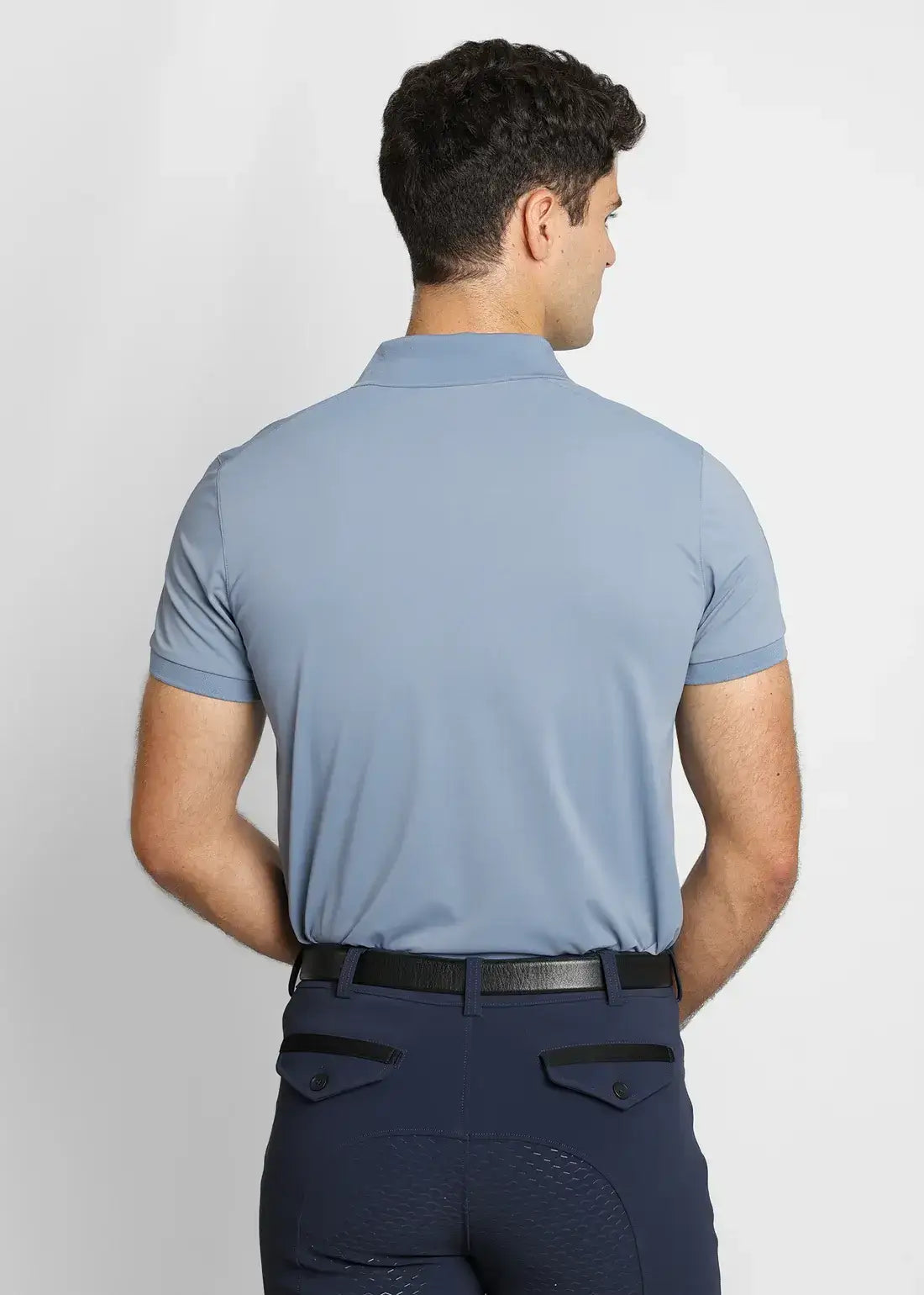 MAXIMILIAN EQUESTRIAN Blaze Polo Shirt Steel Blue