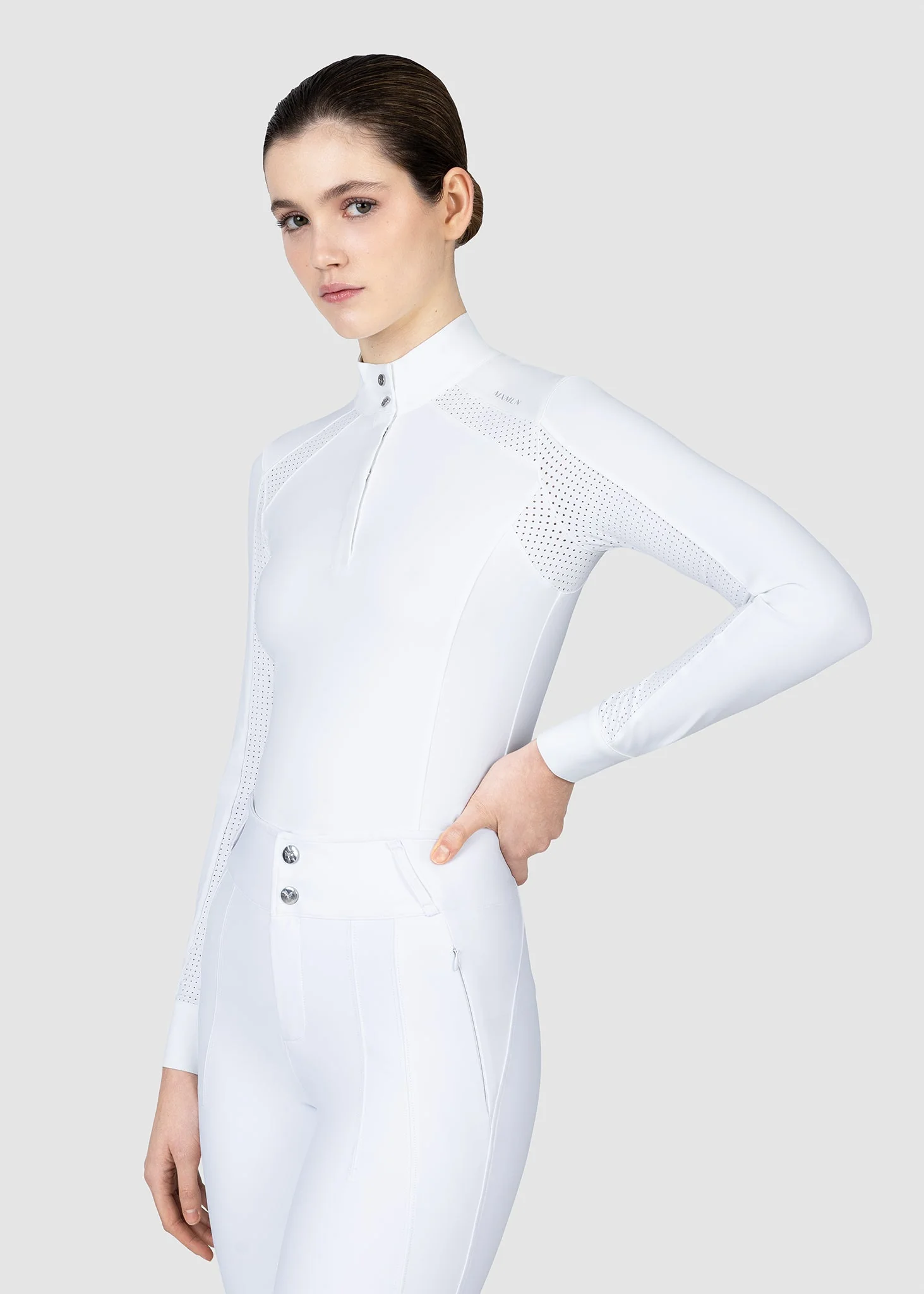 MAXIMILIAN EQUESTRIAN Aveen Langarm Show Shirt weiß