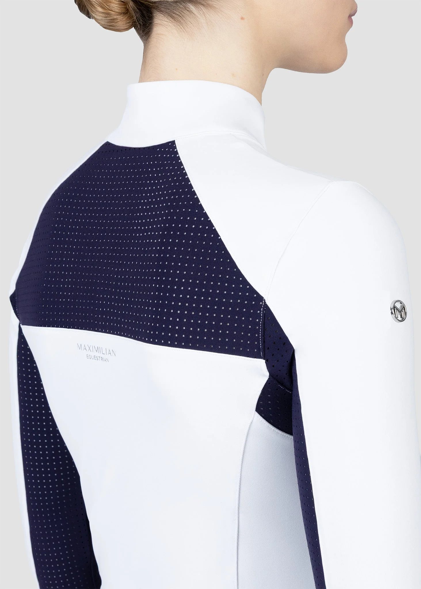 MAXIMILIAN EQUESTRIAN Aveen Langarm Show Shirt weiß navy