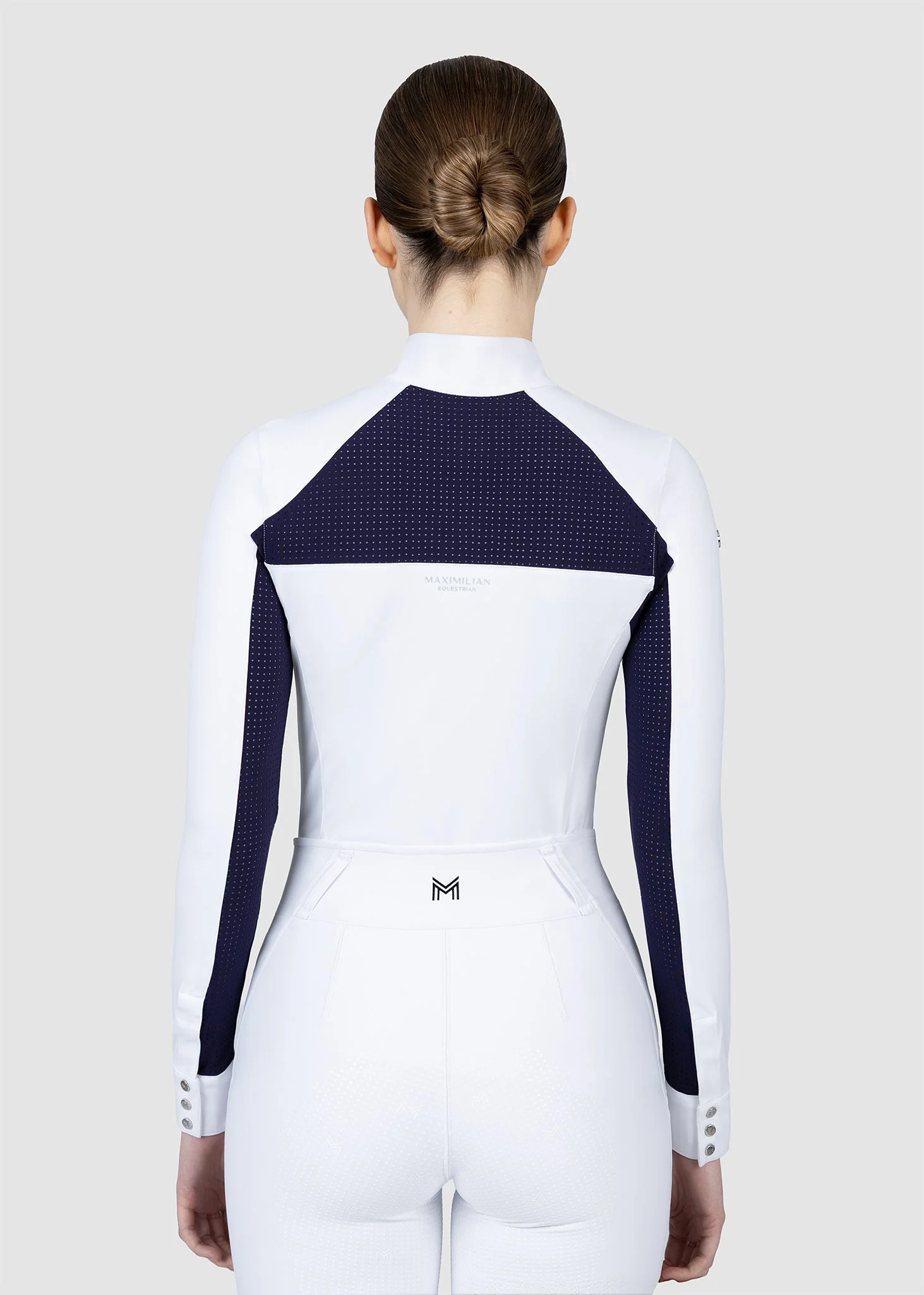 MAXIMILIAN EQUESTRIAN Aveen Langarm Show Shirt weiß navy