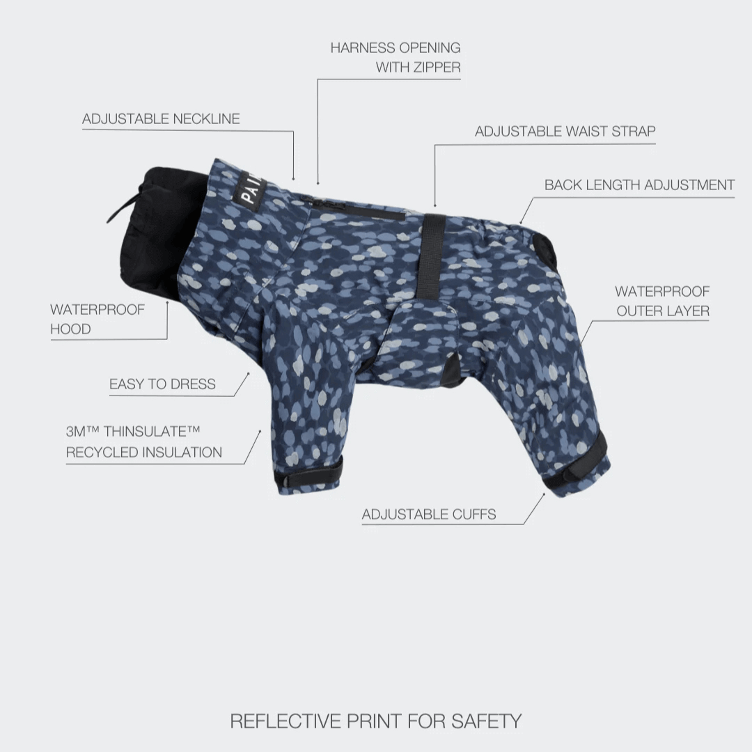 PAIKKA Winteranzug für Hunde blau