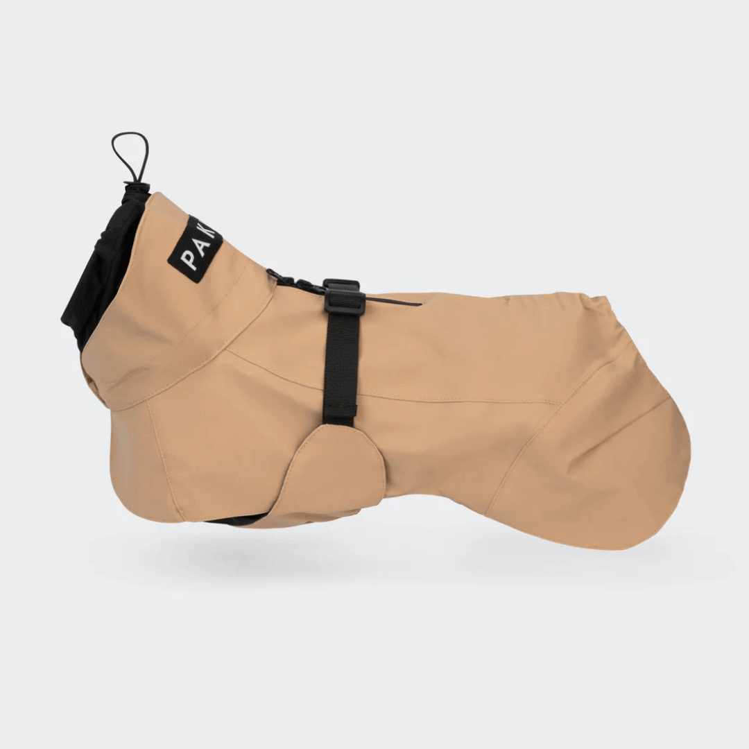 PAIKKA Visibility Regenmantel Lite für Hunde Taupe