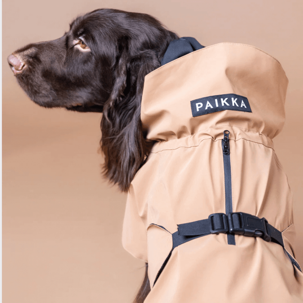 PAIKKA Visibility Regenmantel Lite für Hunde Taupe