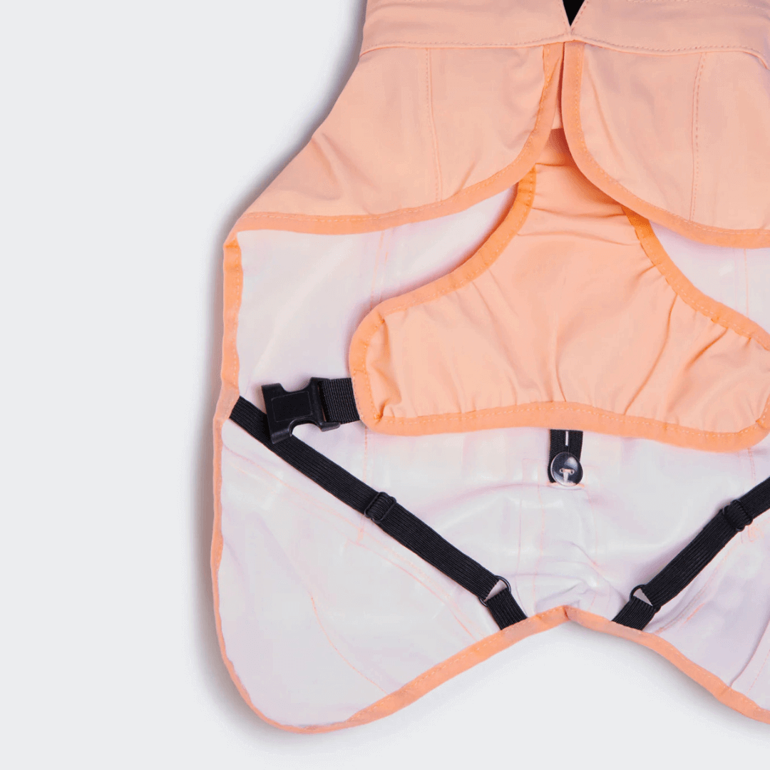 PAIKKA Reflektierender Regenmantel für Hunde Pfirsich