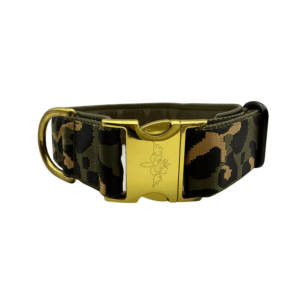 Amia De Lis Hundehalsband Leoliebe oliv