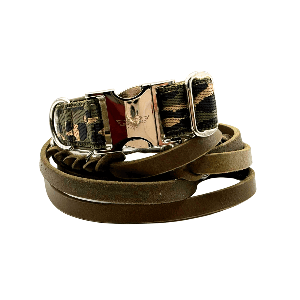 Amia De Lis Hundehalsband Leoliebe oliv