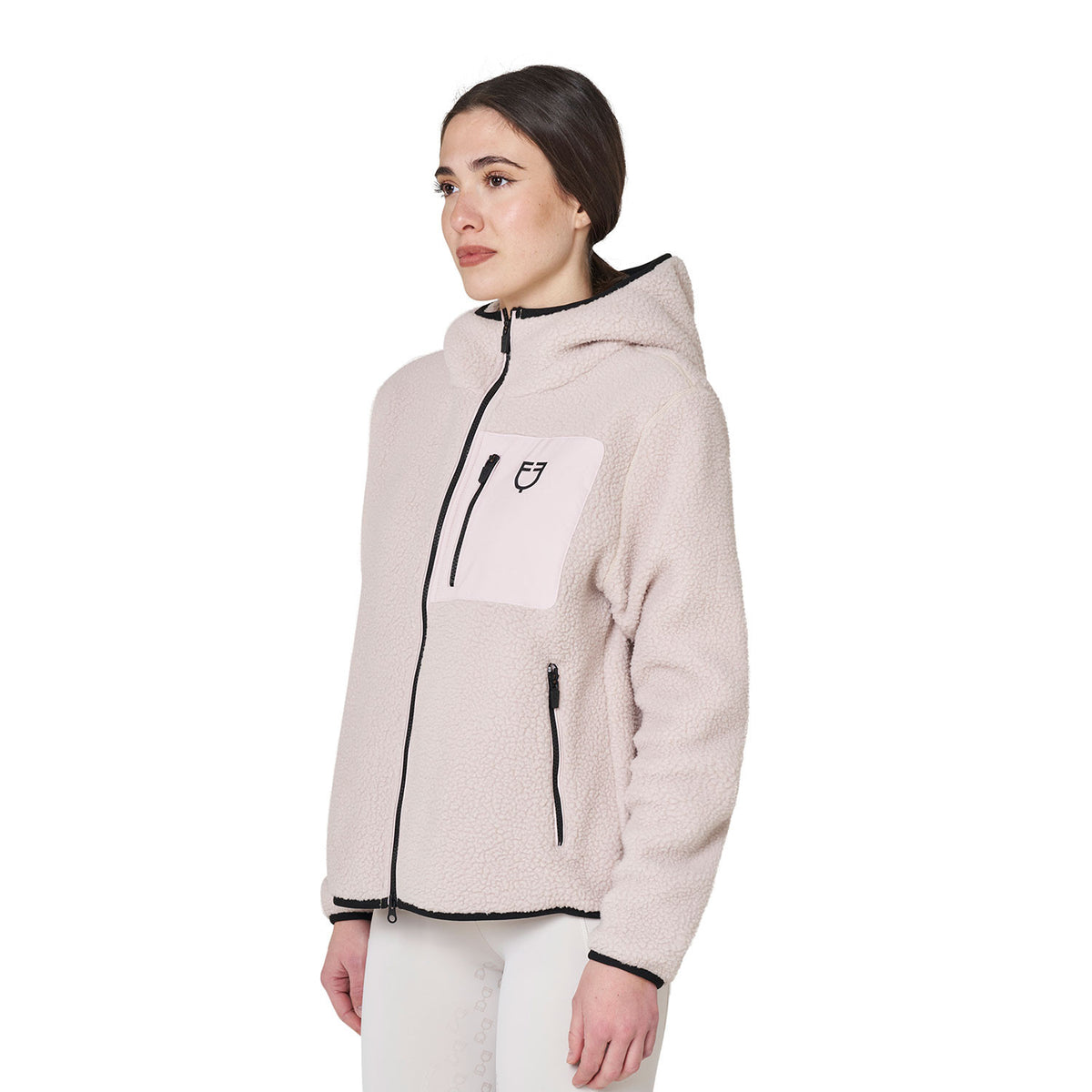Equestro Damen-Teddyfleece-Hoodie mit Reißverschluss