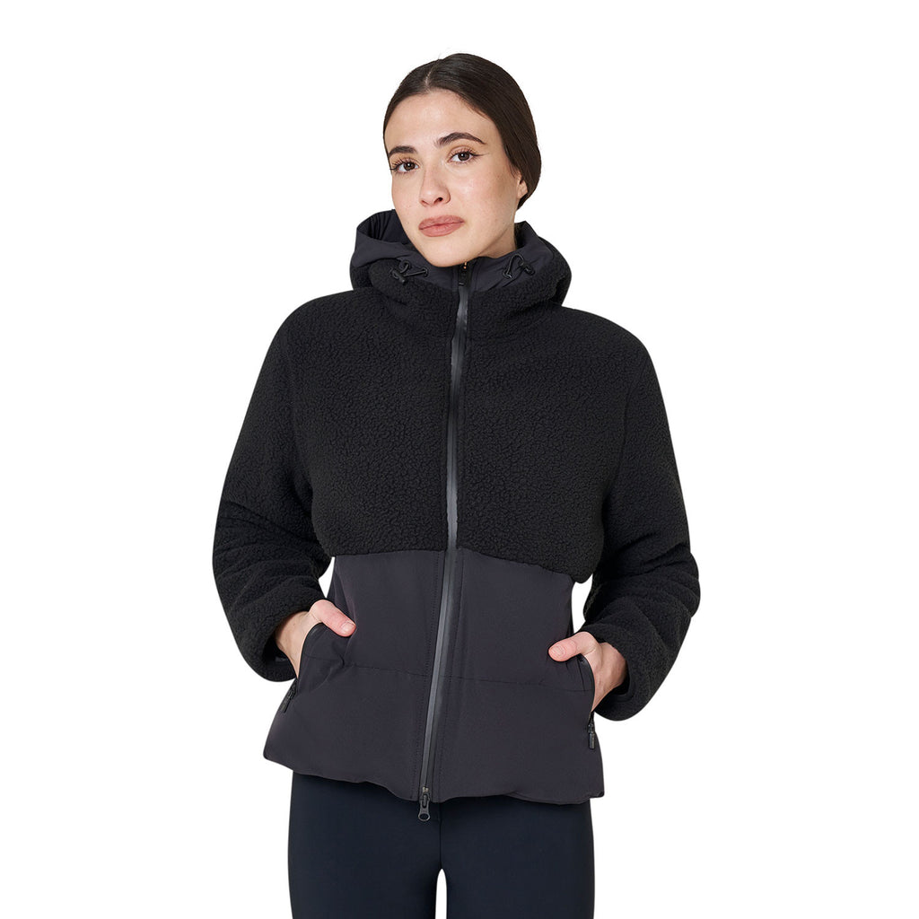 Equestro  Damen-Daunenjacke mit Teddy-Einsätzen