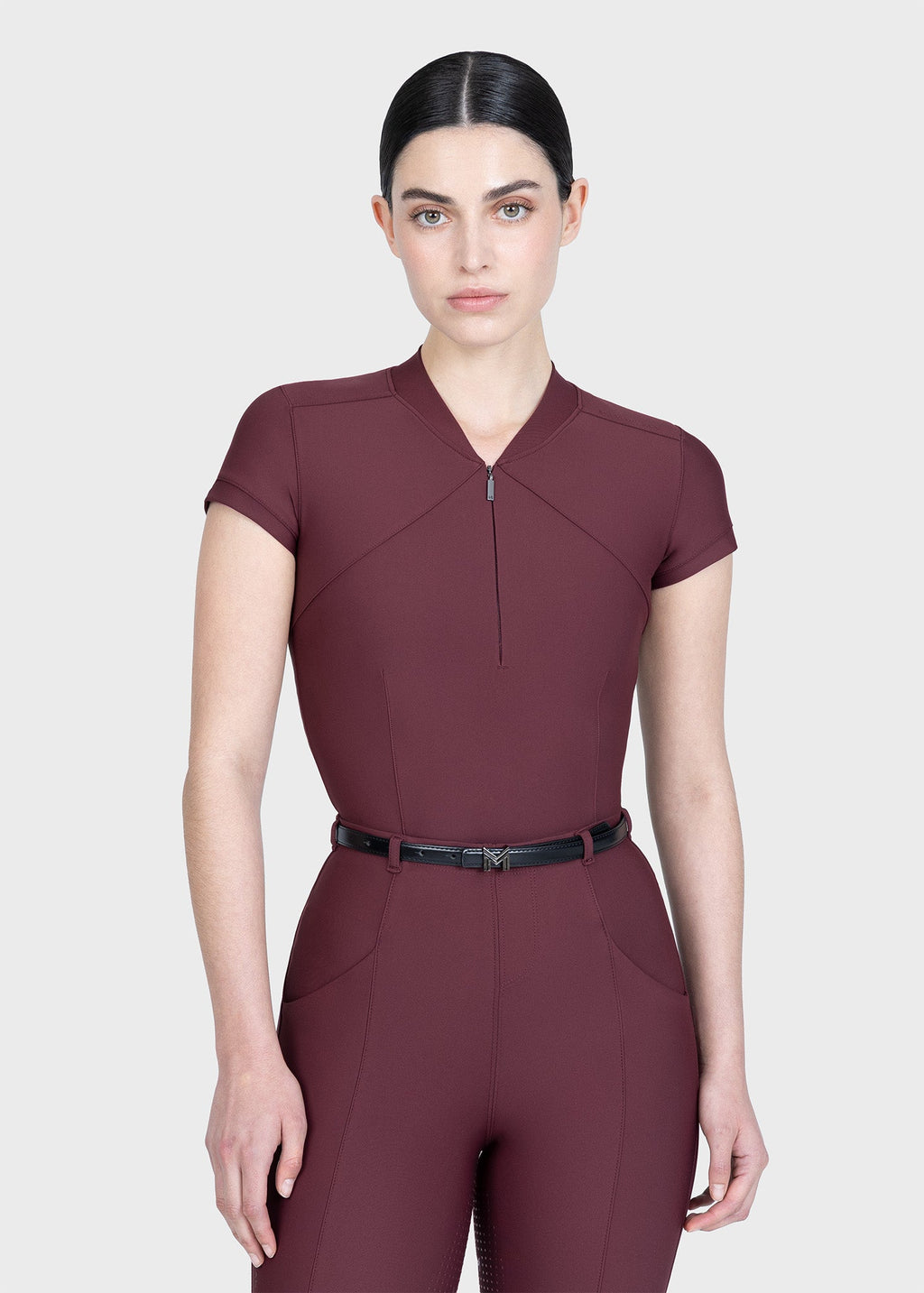 MAXIMILIAN EQUESTRIAN Velya Kurzarm Polo Shirt rosewood
