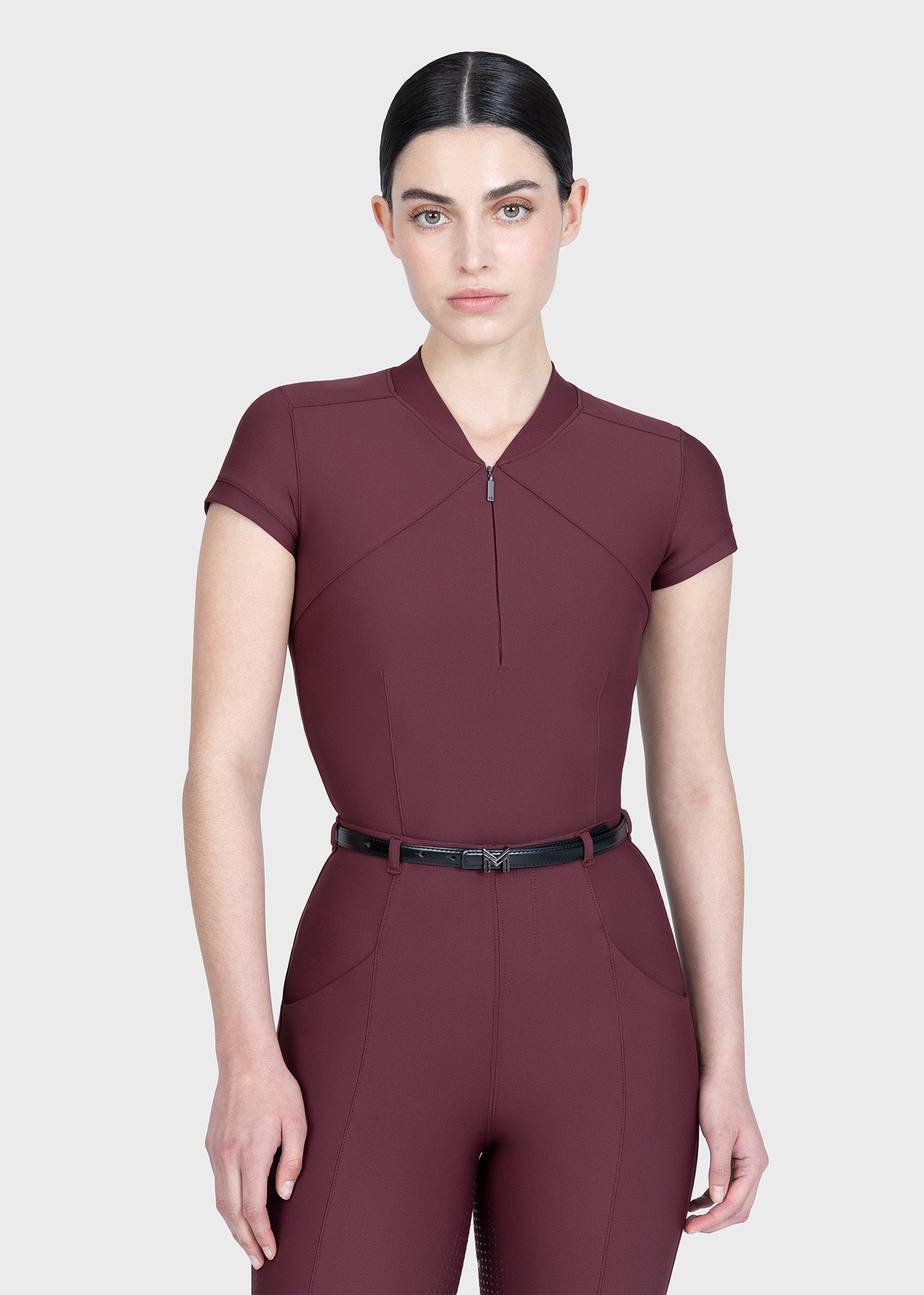MAXIMILIAN EQUESTRIAN Velya Kurzarm Polo Shirt rosewood