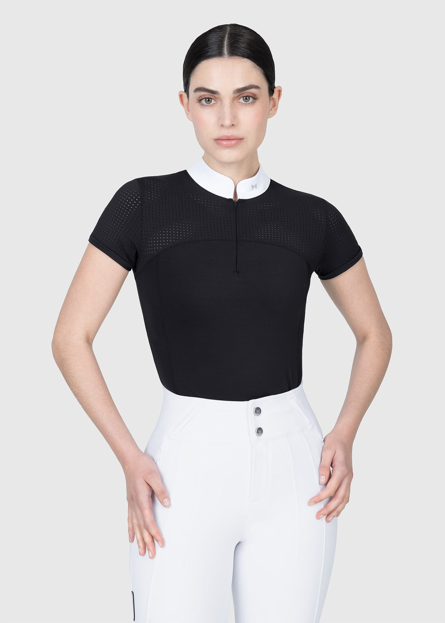 MAXIMILIAN EQUESTRIAN Grace Kurzarm Turniershirt schwarz