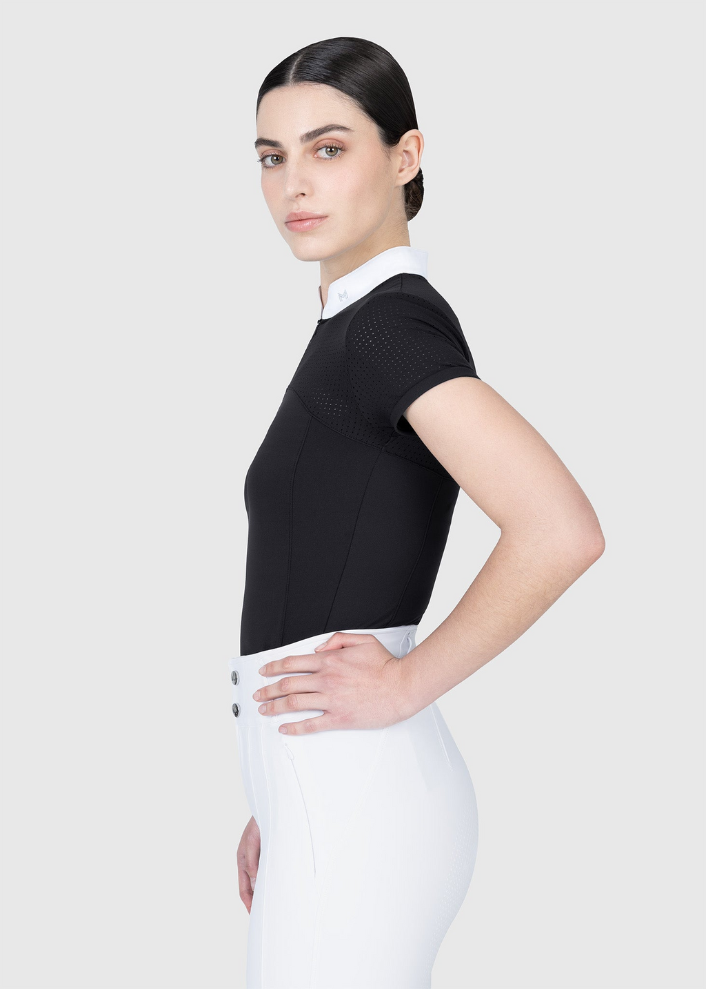 MAXIMILIAN EQUESTRIAN Grace Kurzarm Turniershirt schwarz
