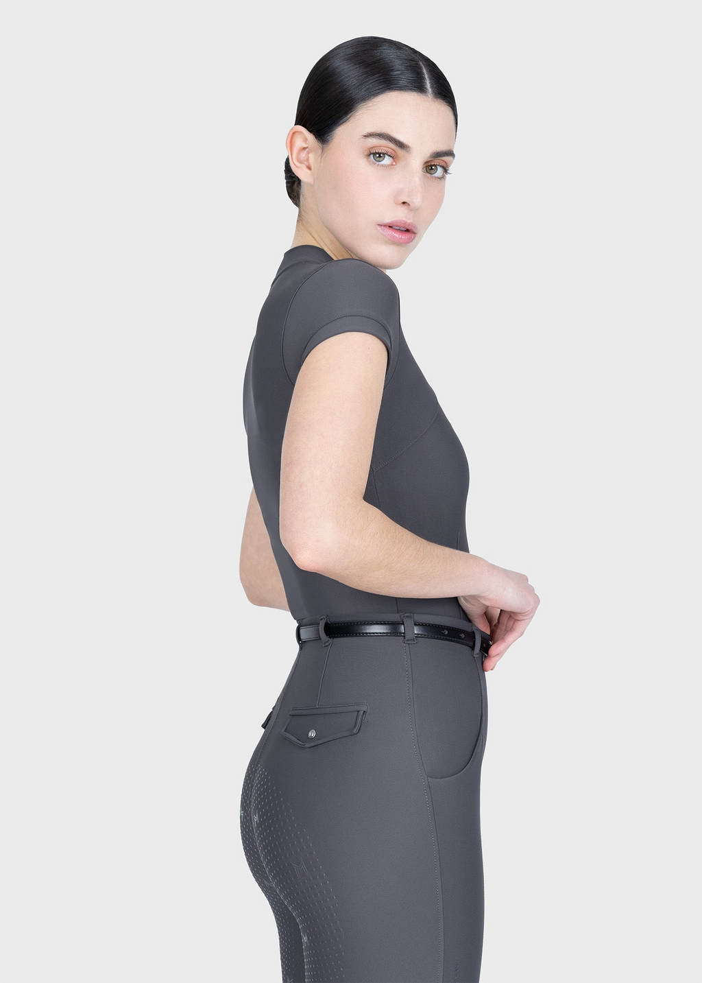 MAXIMILIAN EQUESTRIAN Velya Kurzarm Polo Shirt graphite