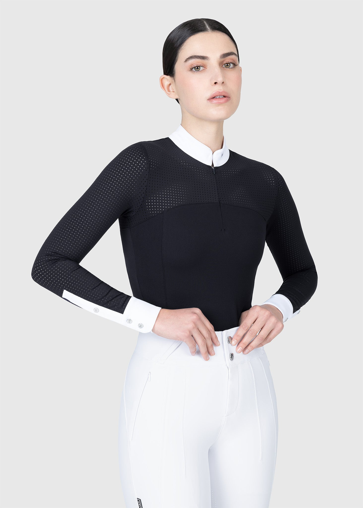MAXIMILIAN EQUESTRIAN Grace Langarm Turniershirt schwarz