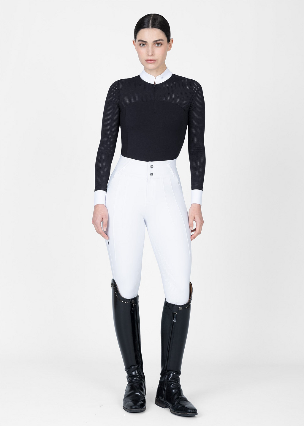 MAXIMILIAN EQUESTRIAN Grace Langarm Turniershirt schwarz