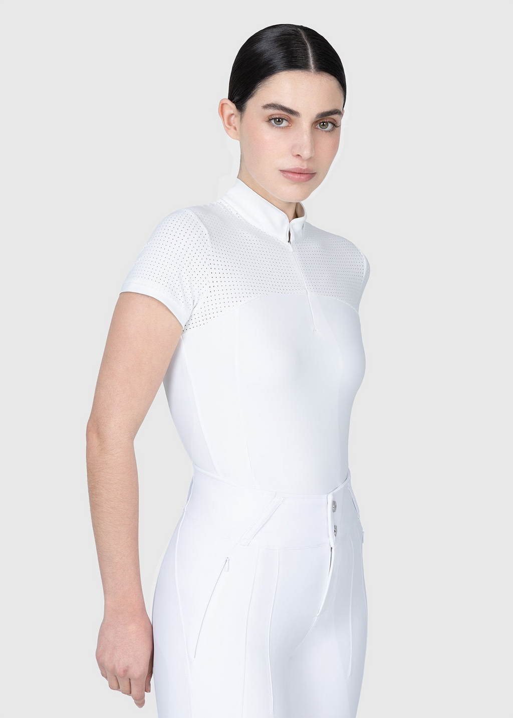 MAXIMILIAN EQUESTRIAN Grace Kurzarm Turniershirt weiß